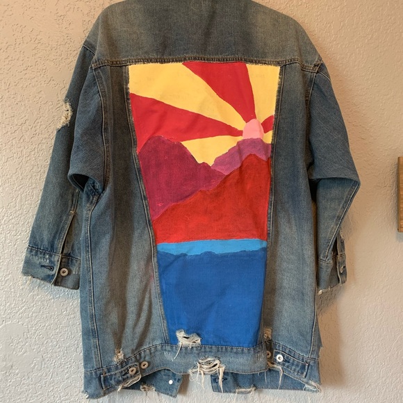 Highway Jeans Jackets & Blazers - Highway Jeans Denim Jacket Painted & Distressed L